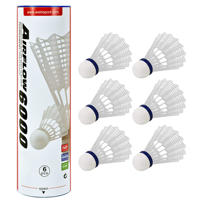 Airflow 6000 Badminton Tournament Shuttlecock - White