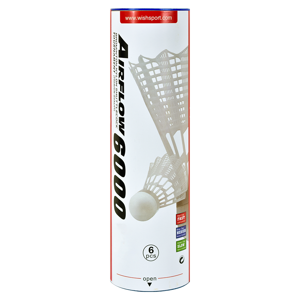 Airflow 6000 Badminton Tournament Shuttlecock - White