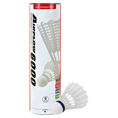 Airflow 6000 Badminton Tournament Shuttlecock - White